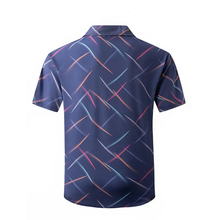 Men's Geometry Vibrant Print Short Sleeve Shirt