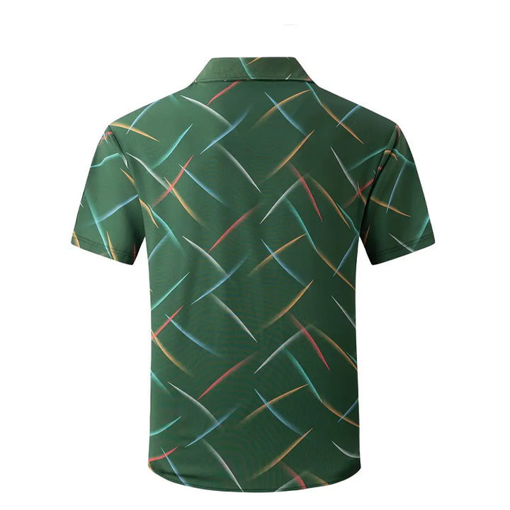 Men's Geometry Vibrant Print Short Sleeve Shirt