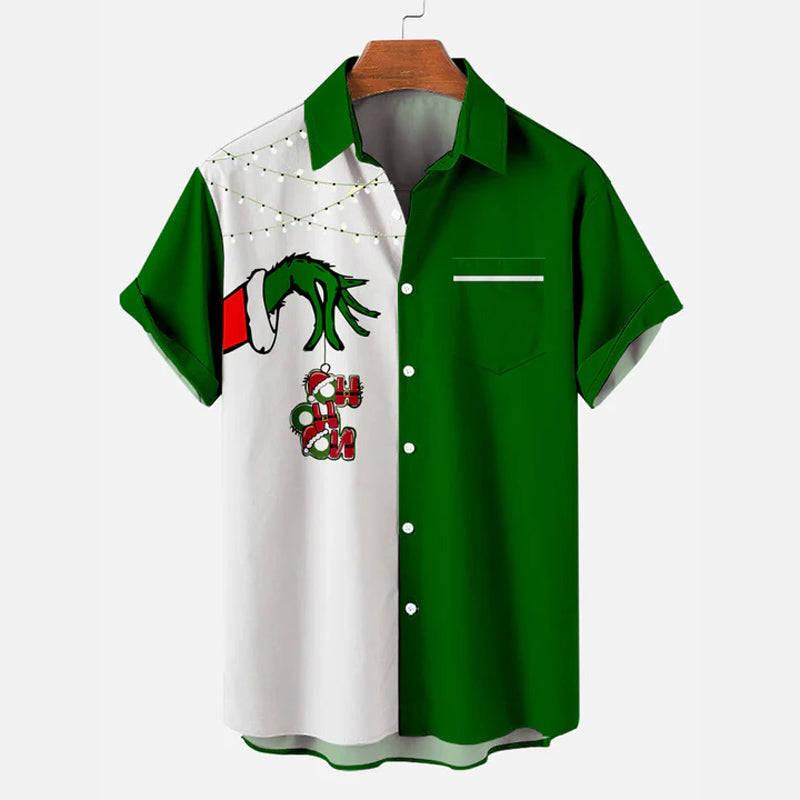 Men's Christmas Grinch Short Sleeve Shirt