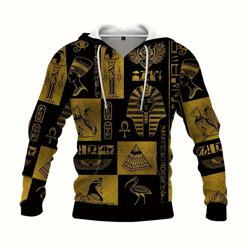 Men's Comfy Long Sleeve Creative Print Hoodie