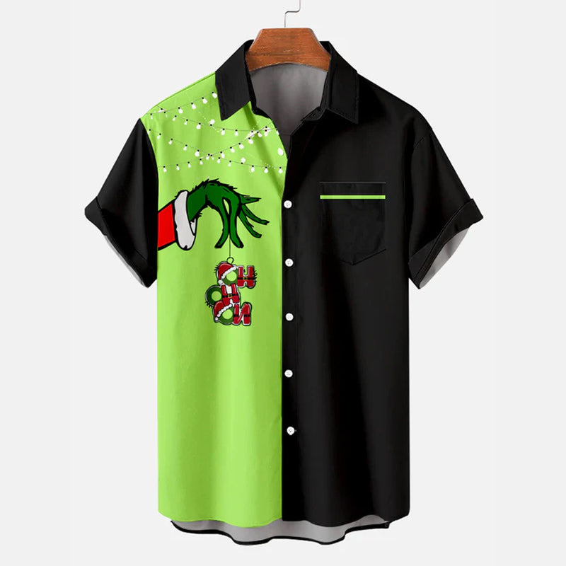 Men's Christmas Grinch Short Sleeve Shirt