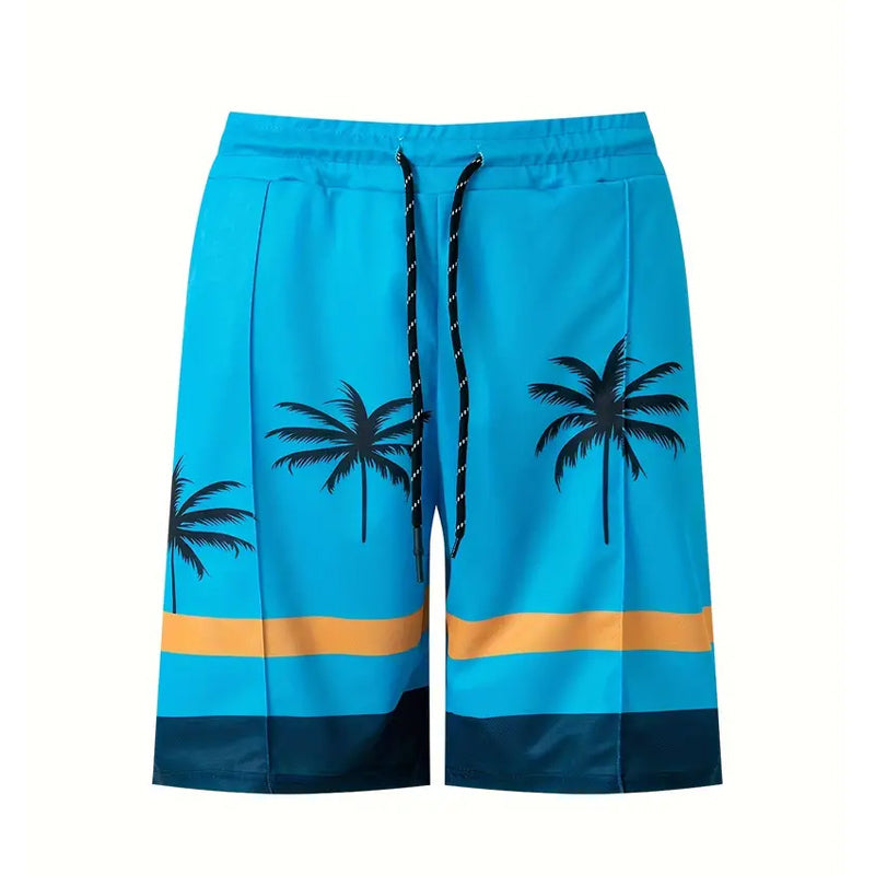 Men's Hawaiian Style Coconut Trees Print 2-piece Set