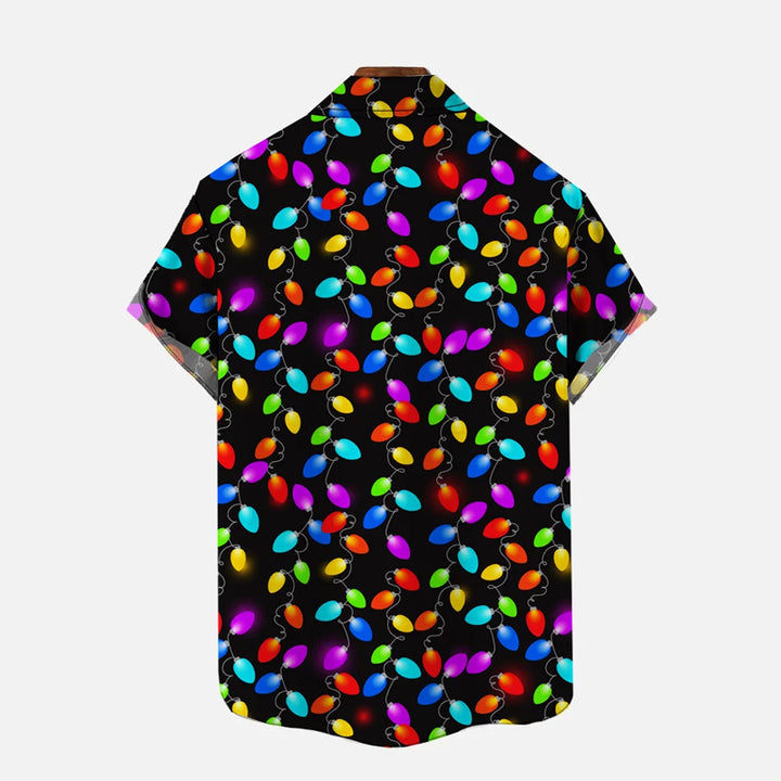 80S Retro Neon Disco Funny Christmas Lights Cartoon Costumes Printing Shirt