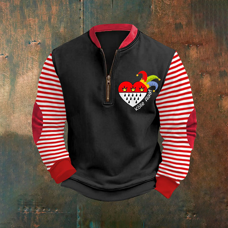 Men's Cologne Carnival Kölle Alaaf! Stripes Print Casual Sweatshirts