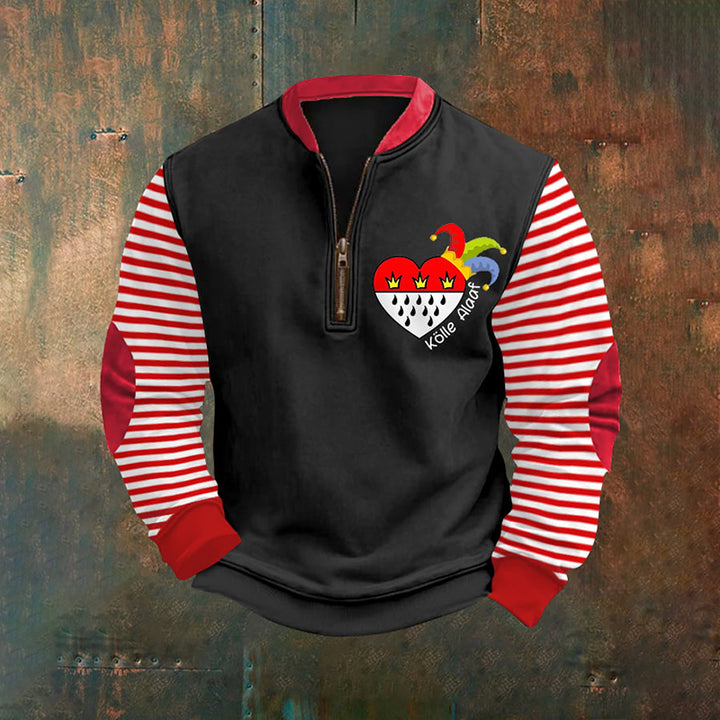 Men's Cologne Carnival Kölle Alaaf! Stripes Print Casual Sweatshirts