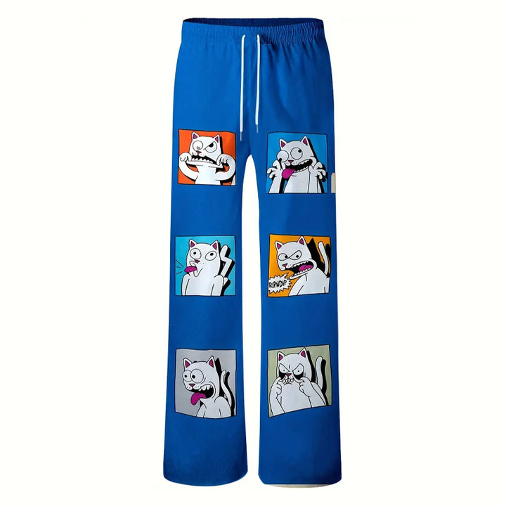 Men's Quirky Cat Print Fashion Pants