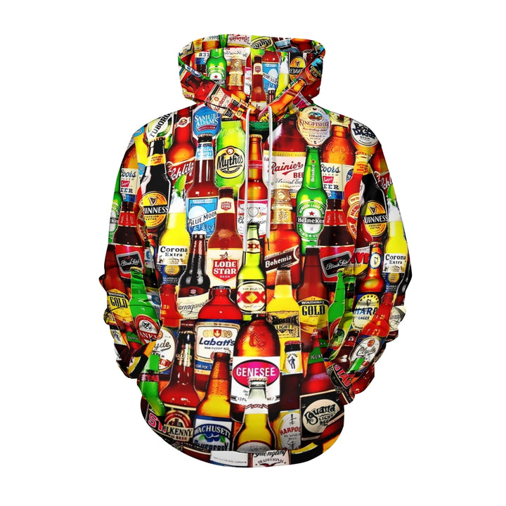 Men's Beer Print Plue Size Printed Hoodies 2410008813