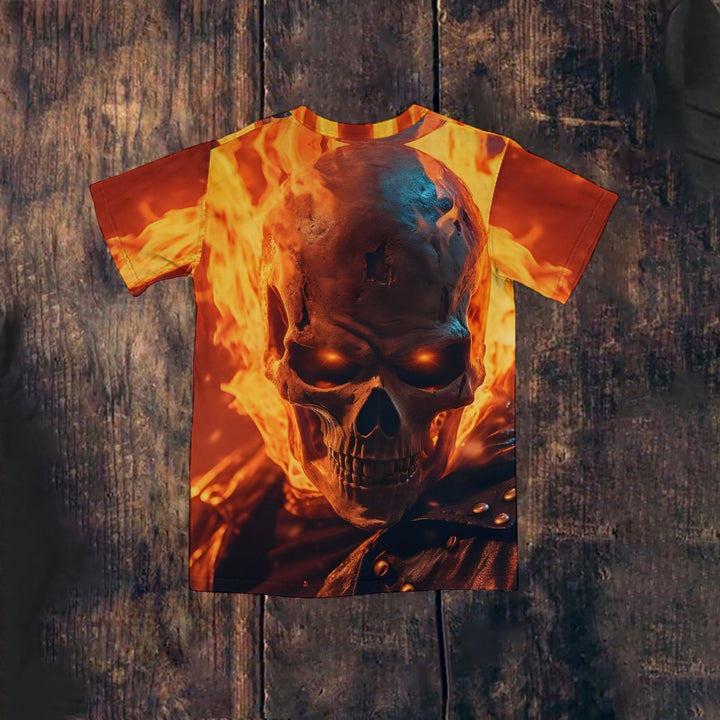 Flame Skull Halloween Unisex T-Shirt 2408007505