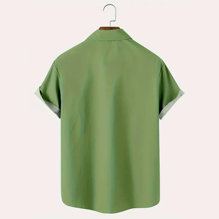 Men's Patrick'S Day Clover Pattern Casual Short Sleeve Shirt