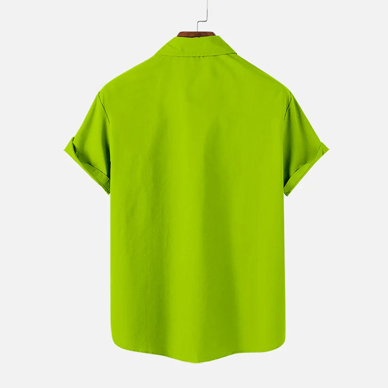 Men's St. Patrick's Stripe Lime Green Short Sleeve Shirt