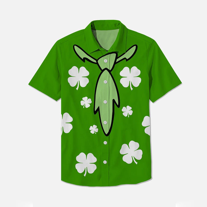 St. Patrick'S Day Stone Age Primitives Savage Dress Up Short Sleeve Shirt