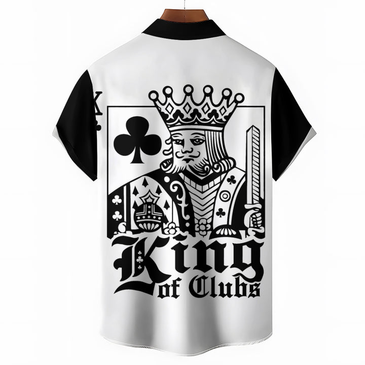 Men's Poker King Casual Short Sleeve Shirt 2410008029