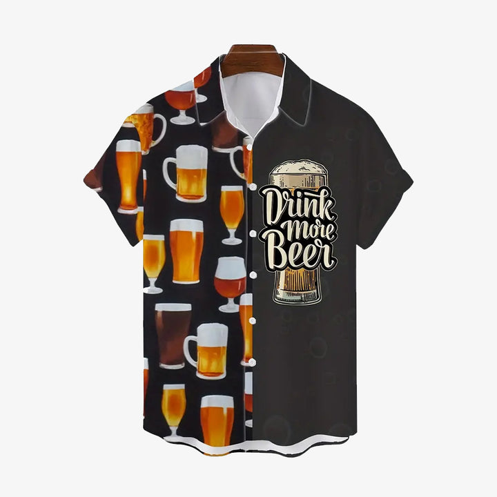 Oktoberfest Print Men's Casual Short Sleeve Shirt