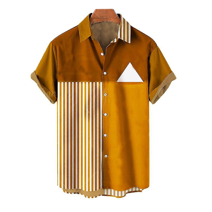 Men's Contrast Stripe Short Sleeve Shirt