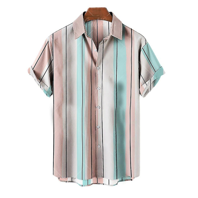 Men's Contrast Stripe Short Sleeve Shirt