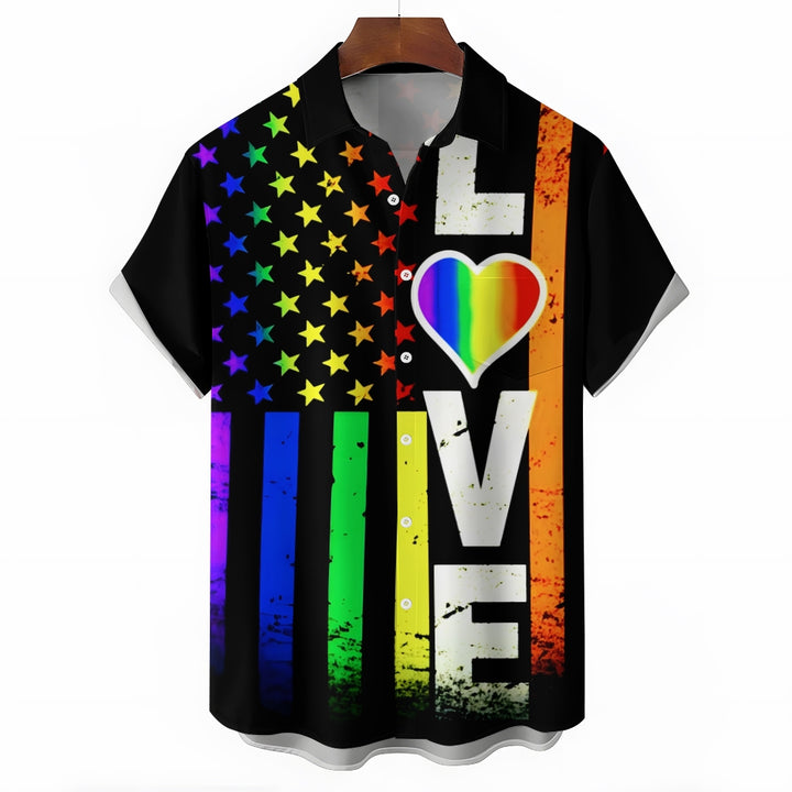 Rainbow Flag Pride Month Short Sleeve Shirt 2404001808