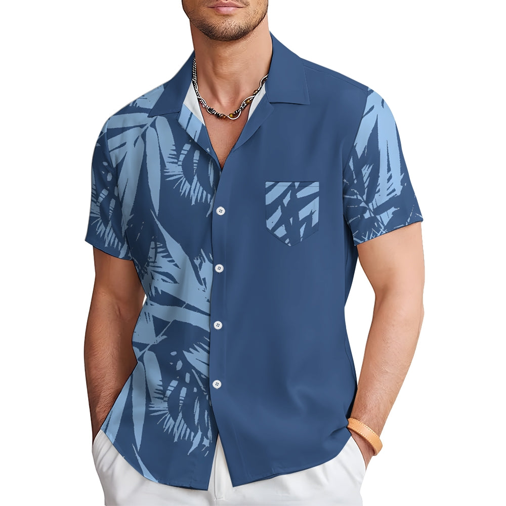 Men's Tropical Plant Vacation Oversized Short Sleeve Shirt 2410007981