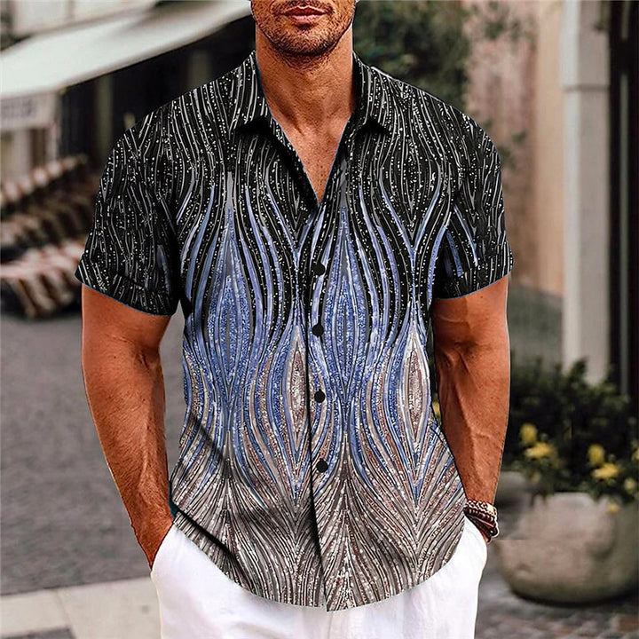 Men's Optical Illusion Silver Gold Outdoor Street Shirt 2408002082