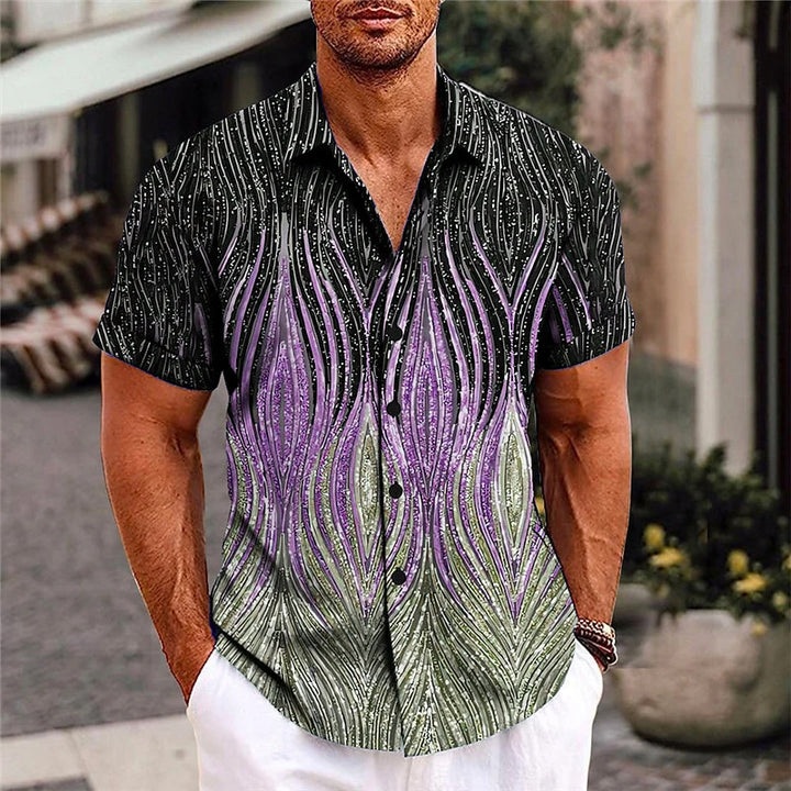 Men's Optical Illusion Silver Gold Outdoor Street Shirt 2408002082