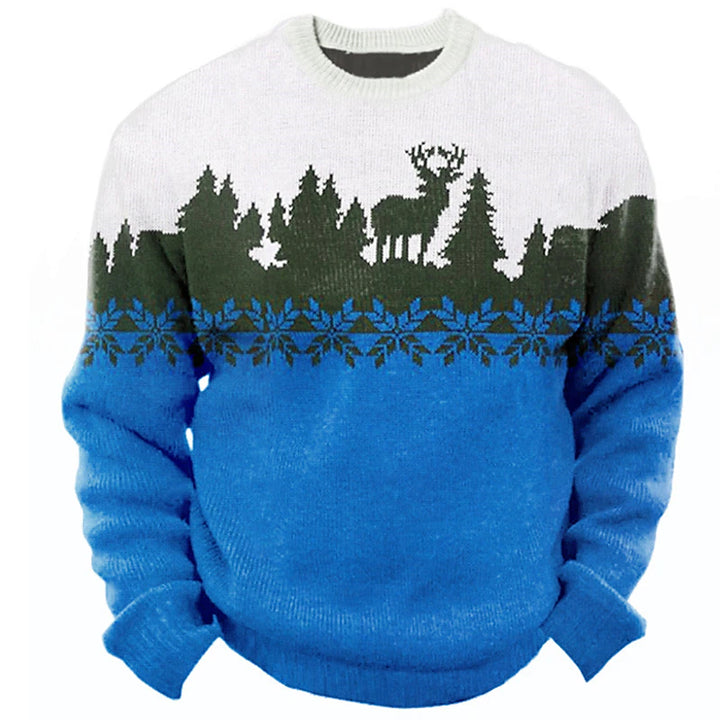 Men's Christmas Tree Casual Print Knitting Sweater