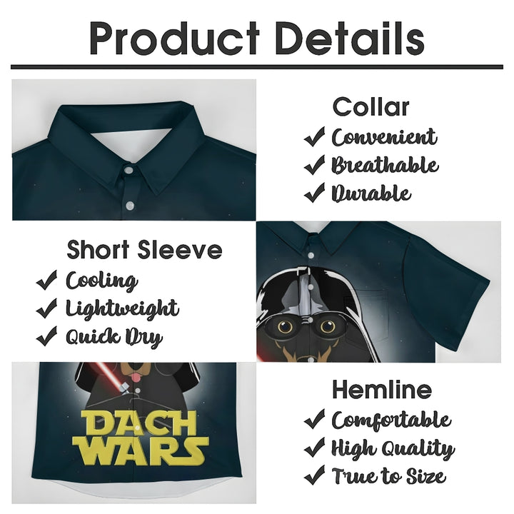 DACH WARS Dachshund Casual Large Size Short Sleeve Shirt 2407003496