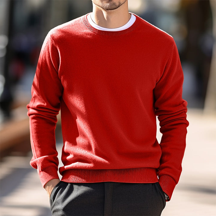 Men's Solid Color Basic Crew Neck Long Sleeve Sweater