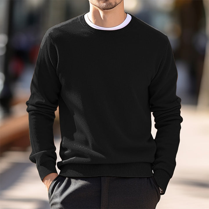 Men's Solid Color Basic Crew Neck Long Sleeve Sweater