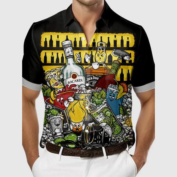 Men's Its Time to Drink and Party With Cocktails Short Sleeve Shirt