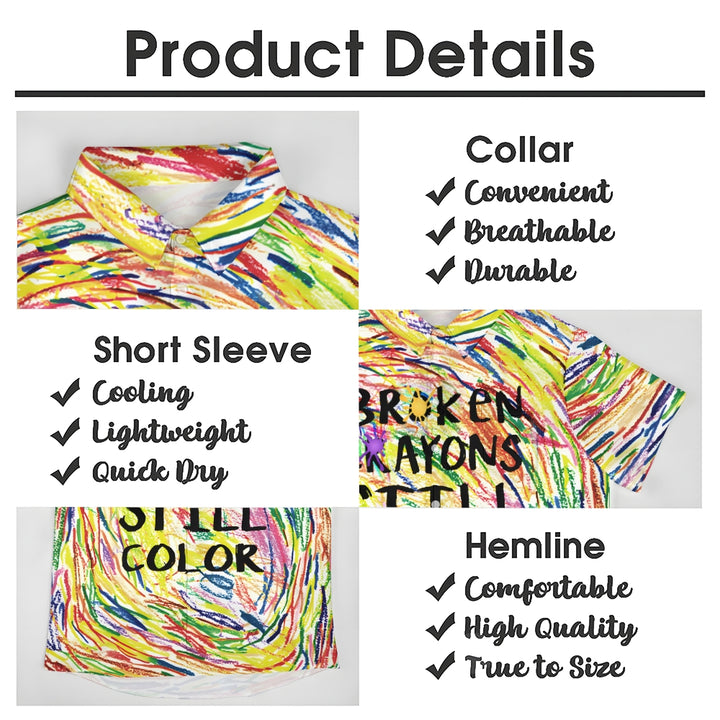 Colored Crayons Casual Short Sleeve Shirt 2410006297