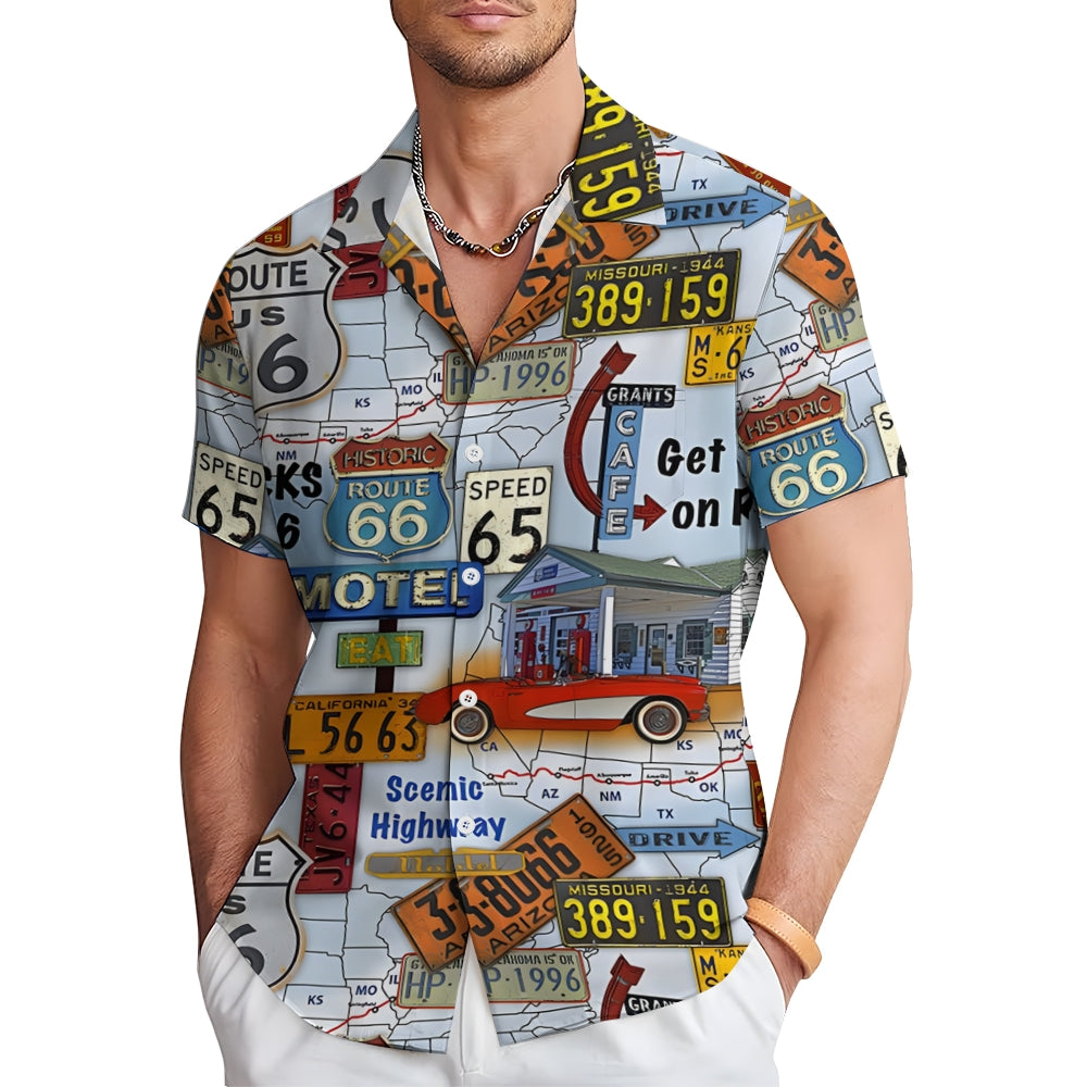 Men's Route 66 Casual Short Sleeve Shirt 2401000252