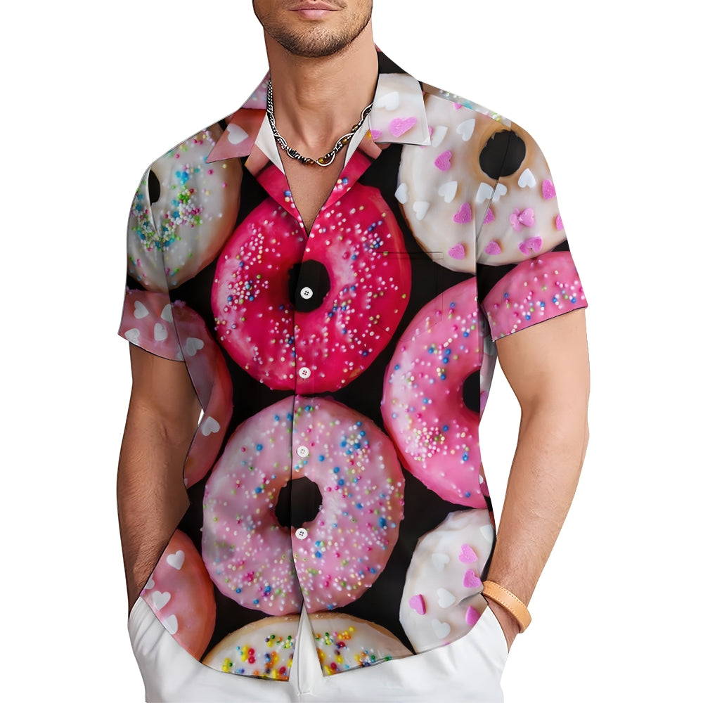 Donut Casual Oversized Short Sleeve Shirt 2407003565