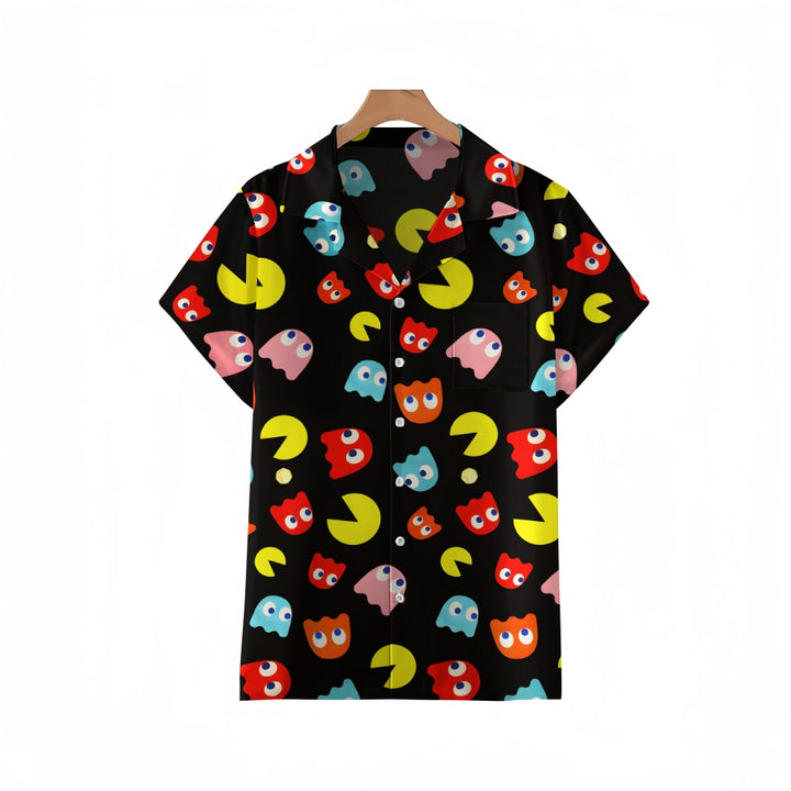 Men's Cartoon Ghost Fun Casual Print Resort Shirt 2407002665