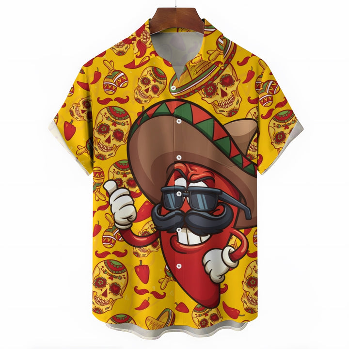 Cinco De Mayo Mexico Chili Casual Short Sleeve Shirt 2404001068