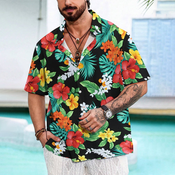 Hawaiian Floral Casual Short Sleeve Shirt 2409006122