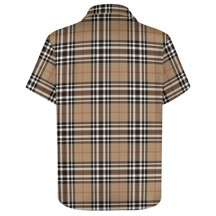 Classic Plaid Print Men's Casual Short Sleeve Shirt 2404001439