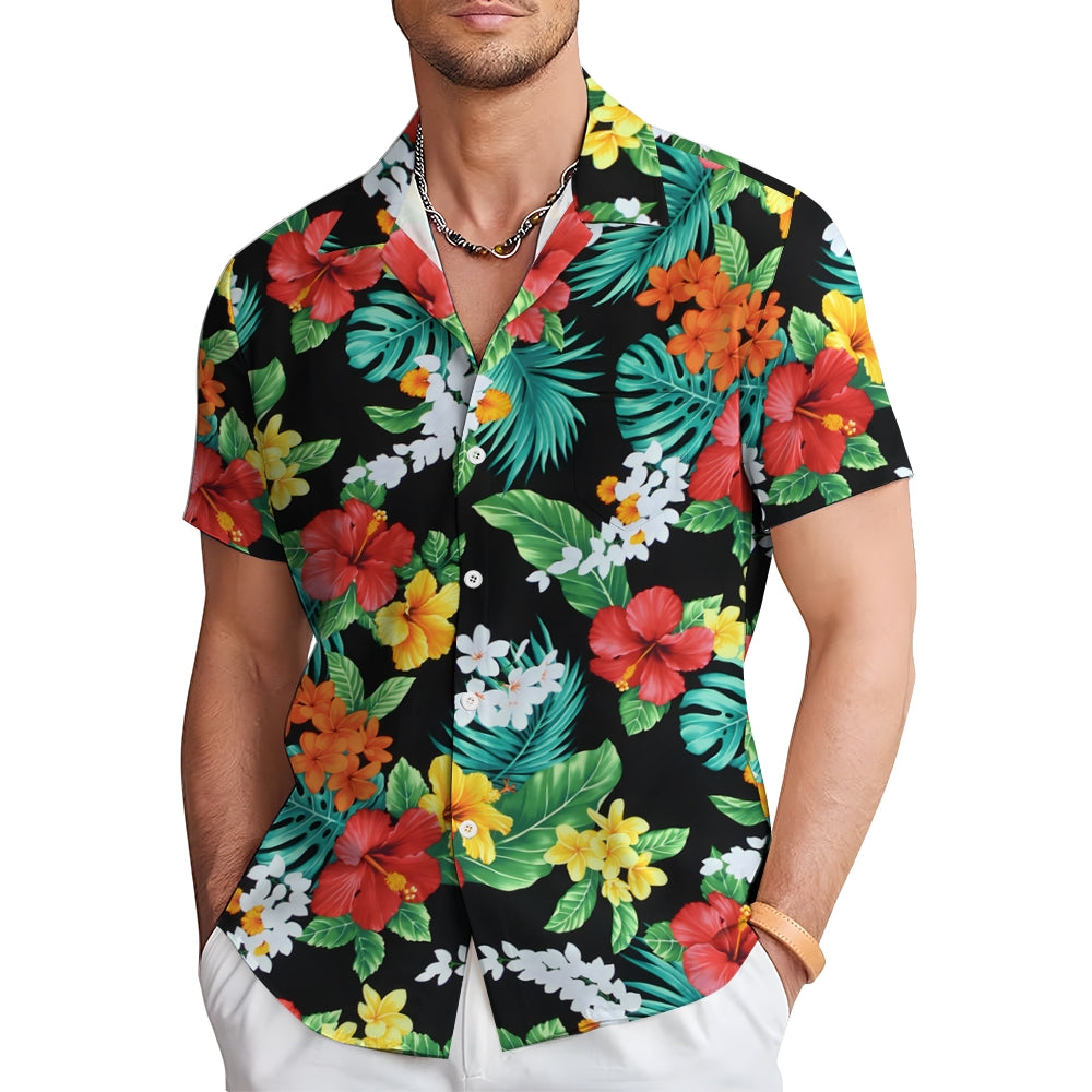 Hawaiian Floral Casual Short Sleeve Shirt 2409006122