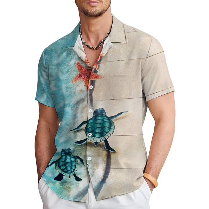 Starfish Turtle Casual Short Sleeve Shirt 2410001603