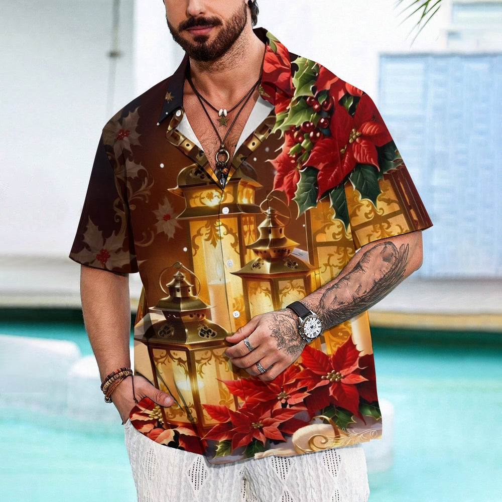 Men's Holiday Prints Casual Short Sleeve Shirt 2412000679