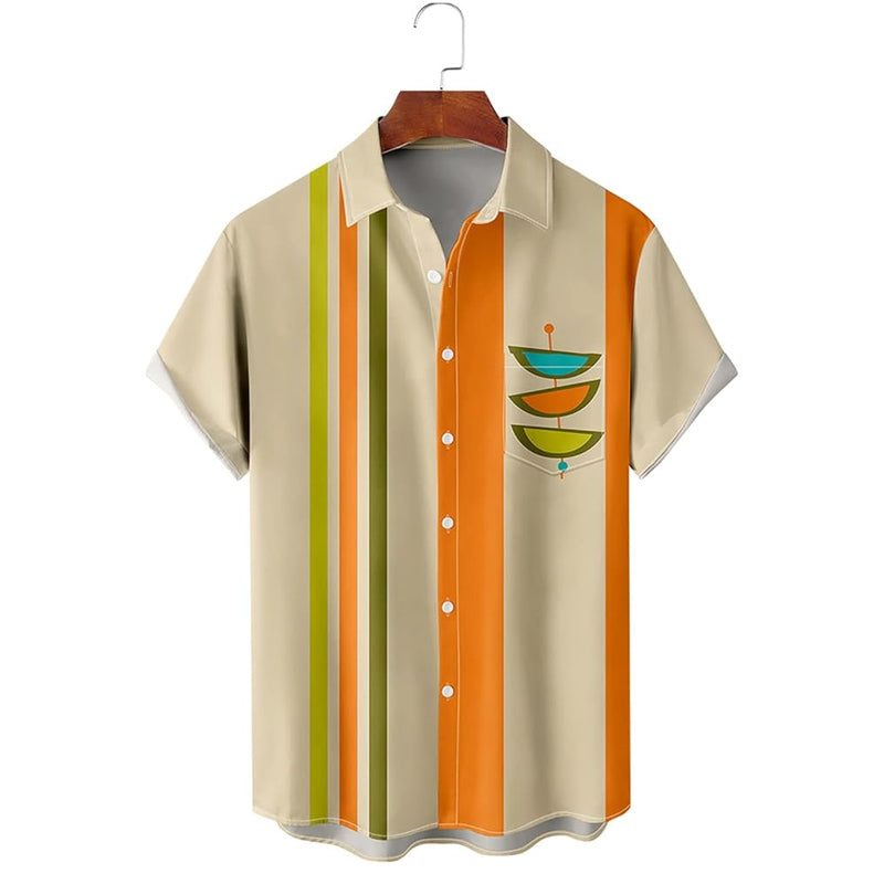 Men's Colour Gradient Short Sleeve Summer Hawaiian Shirt