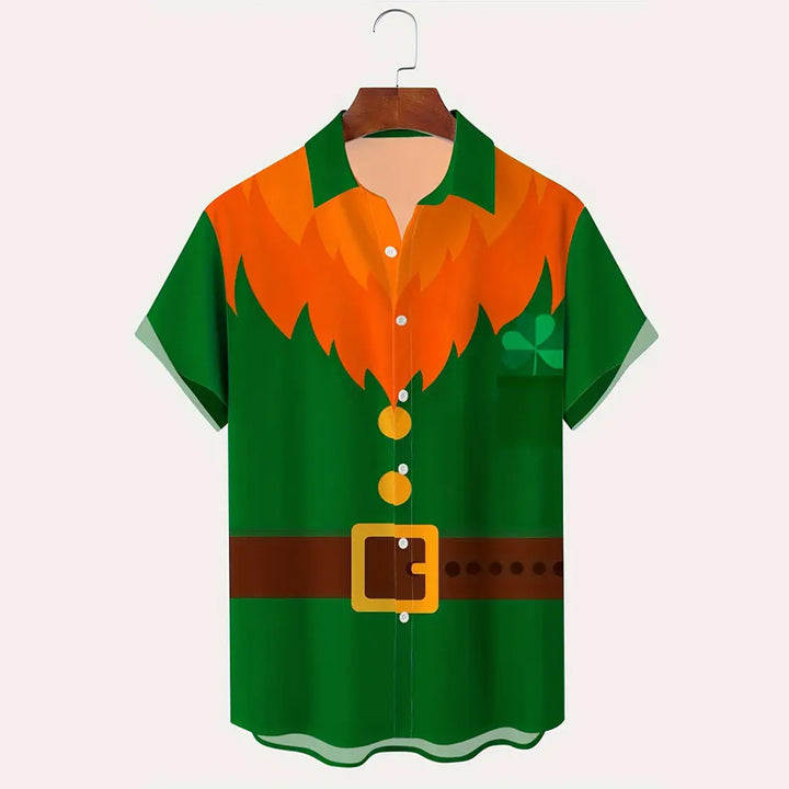 Men's St. Patrick's Cartoon Hunter Clothing 3D Print Short Sleeve Shirt