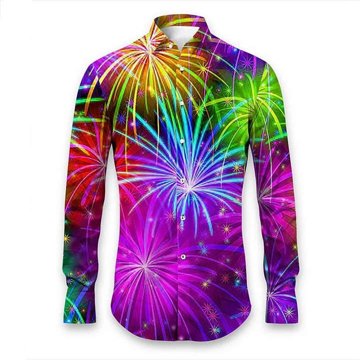 Men's Colorful Abstract Long Sleeve Shirt