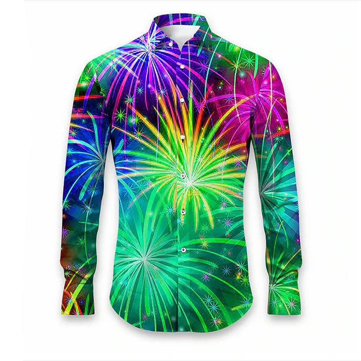 Men's Colorful Abstract Long Sleeve Shirt