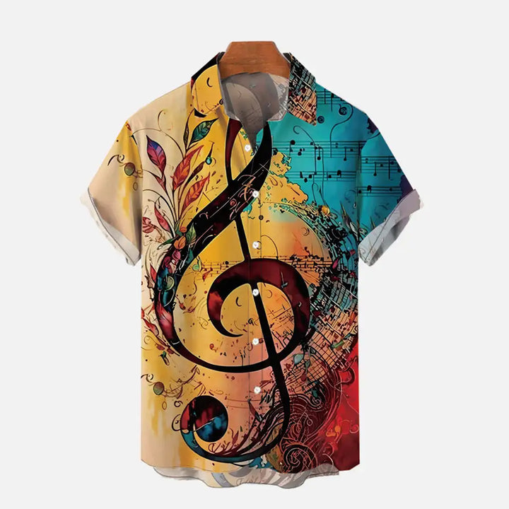 Art Music Elements Notes 3D Printing Short Sleeve Shirt