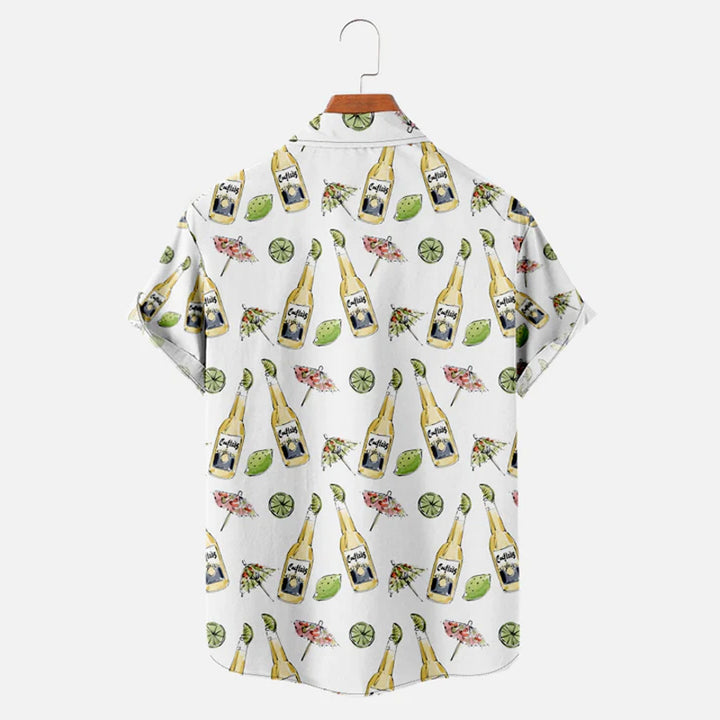 Men's Beer Corona All Over Print Short Sleeve Shirt