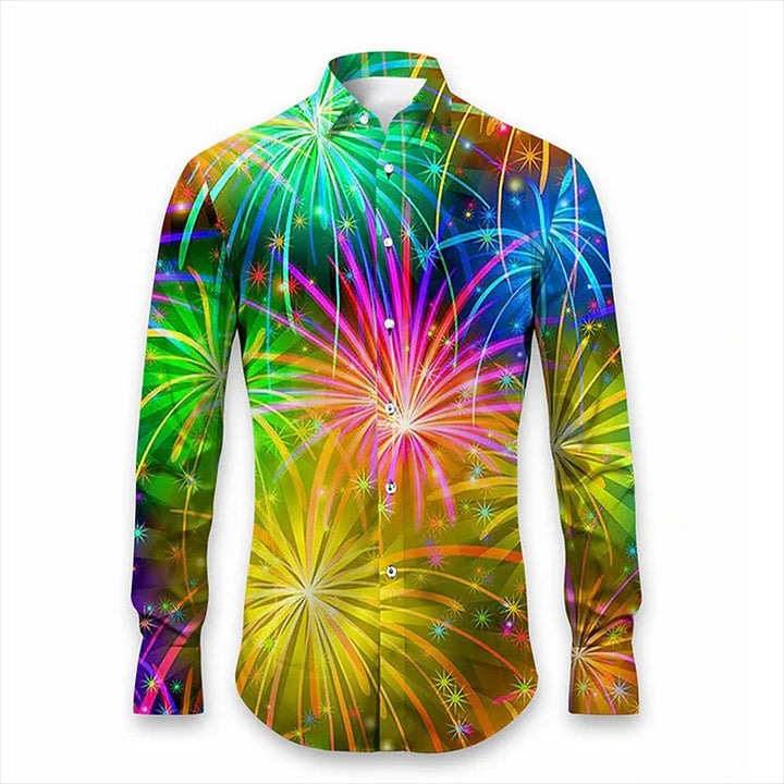 Men's Colorful Abstract Long Sleeve Shirt