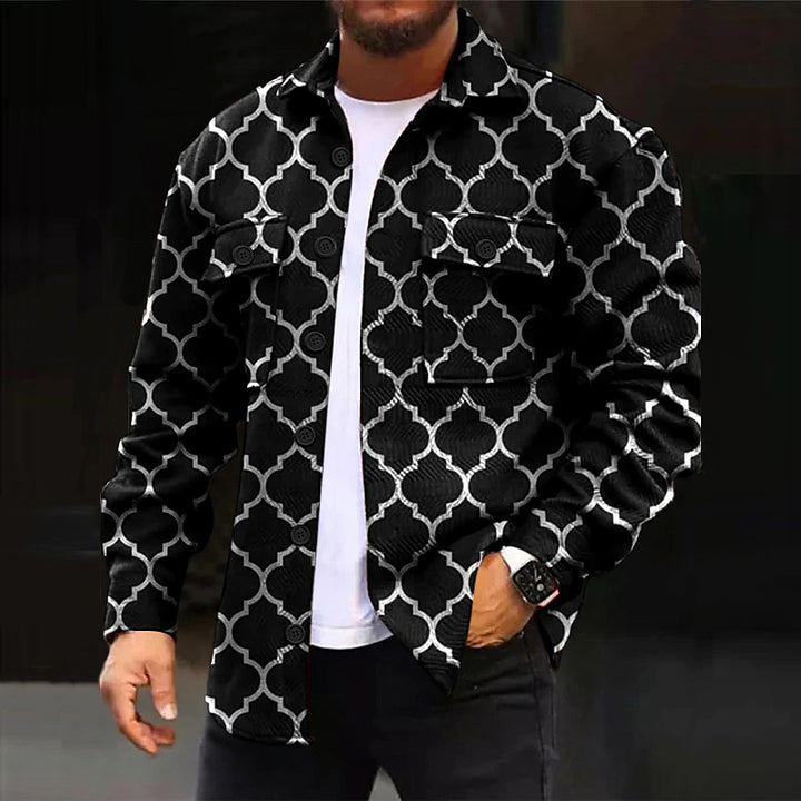 Men's Geometry Long Sleeve Casual Outdoor Jacket