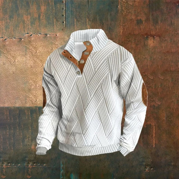 Men's Plaid Print Button Casual Sweatshirt