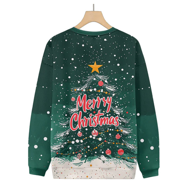 Merry Christmas Beautiful Large Tree with Gold Star Sweater