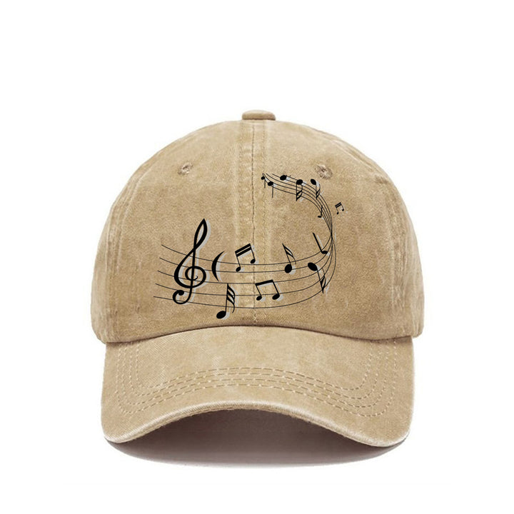 Unisex Vintage Casual Musical Character Washed Cap