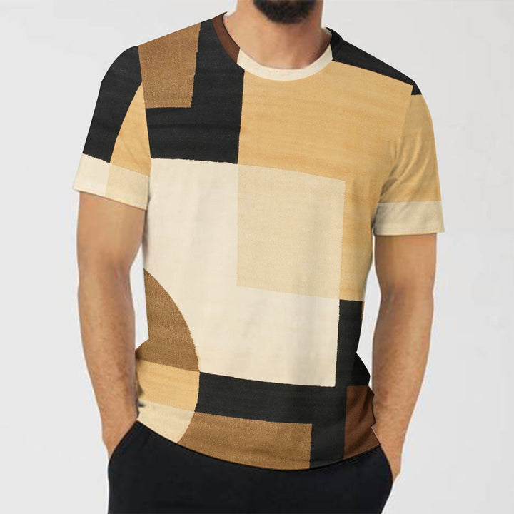 Men's Vibrant Color Block Short Sleeve T-Shirt